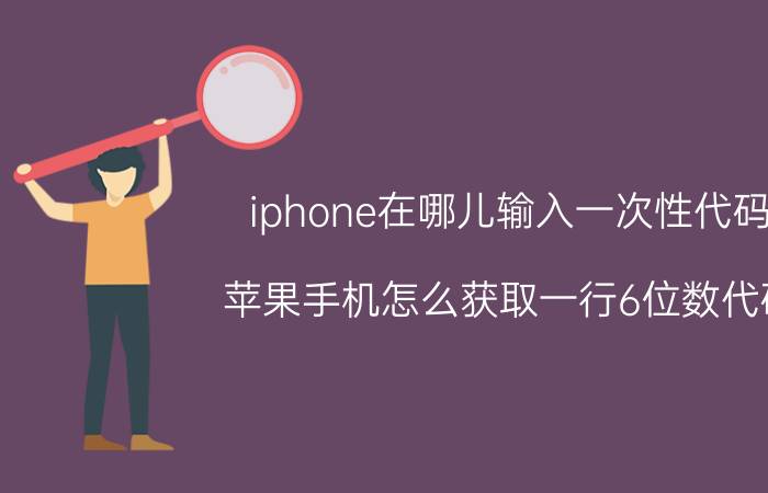 iphone在哪儿输入一次性代码 苹果手机怎么获取一行6位数代码？